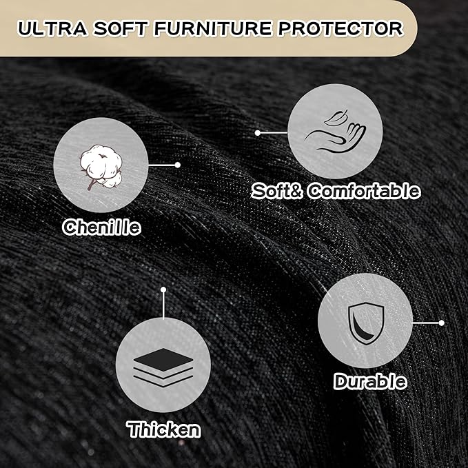 MYSKY HOME Couch Cover for Sectional Sofa, 2 Pieces Chenille Couch Covers for L - Image 5