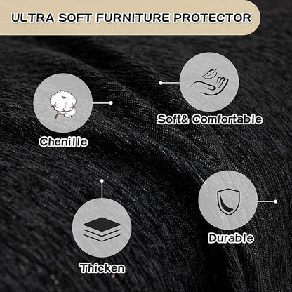 MYSKY HOME Couch Cover for Sectional Sofa, 2 Pieces Chenille Couch Covers for L - Image 5