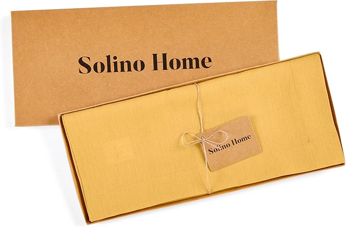 Solino Home Linen Mustard Yellow Table Runner 60 Inches - Image 5