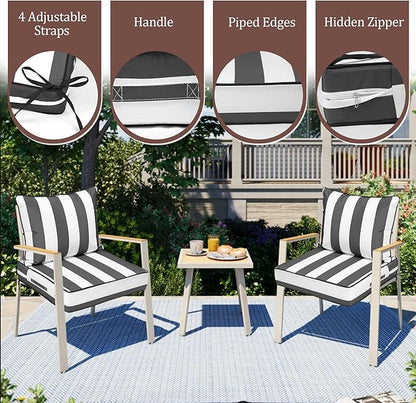 Waterproof Outdoor Chair Cushion Set of 4, Outdoor Cushions - Image 3