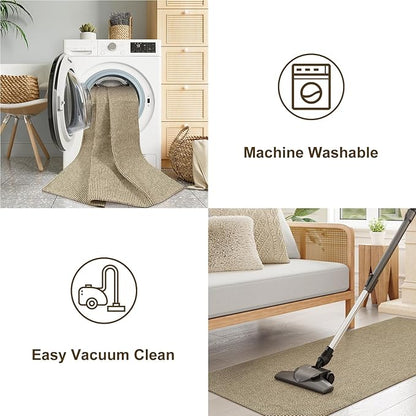 Uphome Kitchen Runner Rug, Low Pile Woven Cotton Modern Carpet Runners - Image 5
