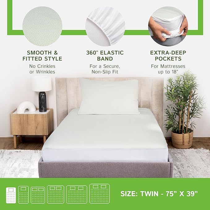 Four Seasons Essentials Twin Size Waterproof Mattress Protector - Image 4