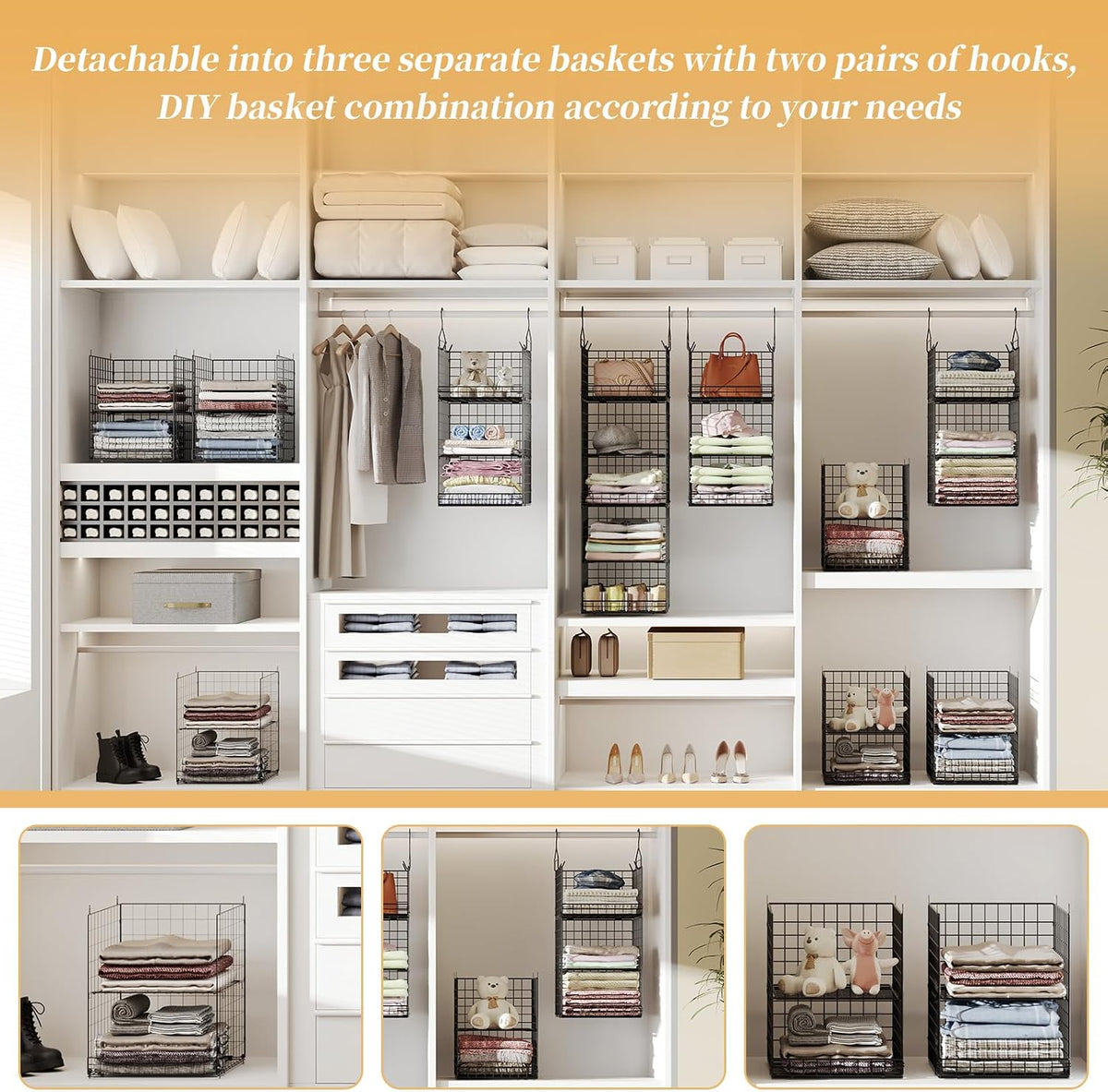 yuyetuyo 5 tier closet hanging organizer and storage, package contents