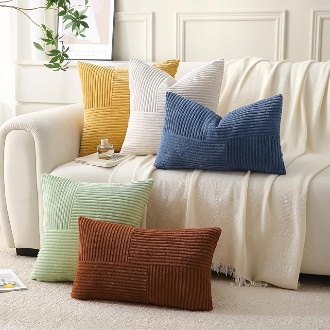 Taupe Lumbar Throw Pillow Covers 12x20 inch, Farmhouse Home Decor, Boho - Image 8