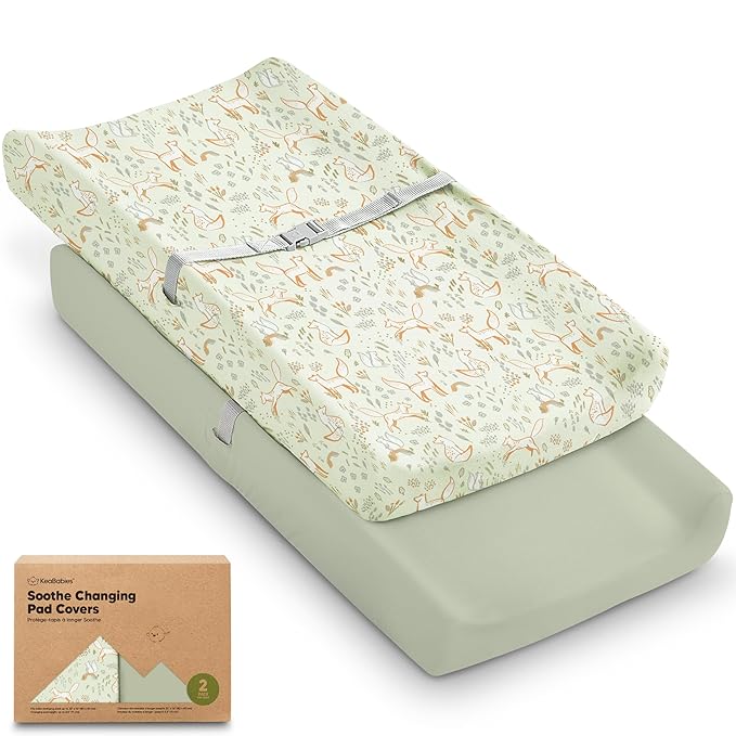 2-Pack Organic Changing Pad Covers by KeaBabies