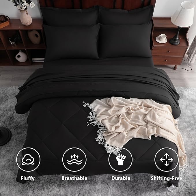 NTBAY King Comforter Set with Sheets, 7 Pieces Soft and Breathable King Bedding - Image 2
