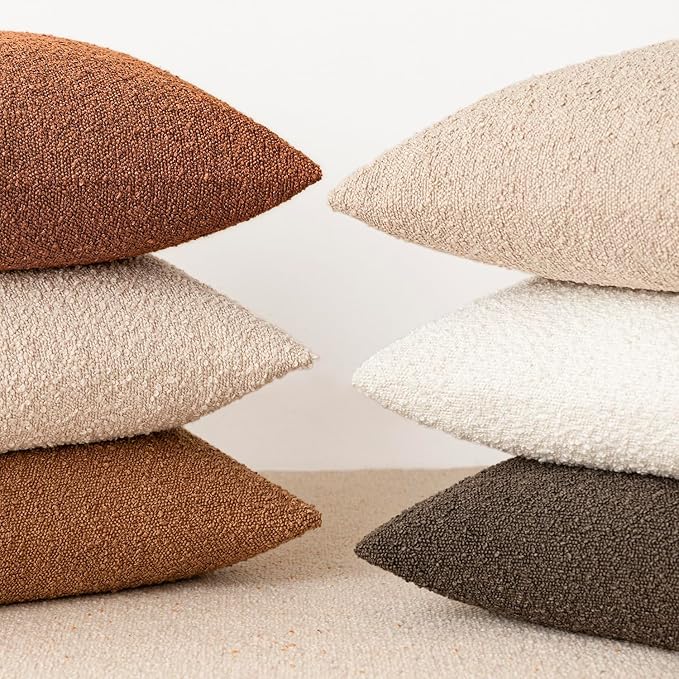 Foindtower Set of 2, Decorative Textured Boucle Throw Pillow Covers Accent - Image 5