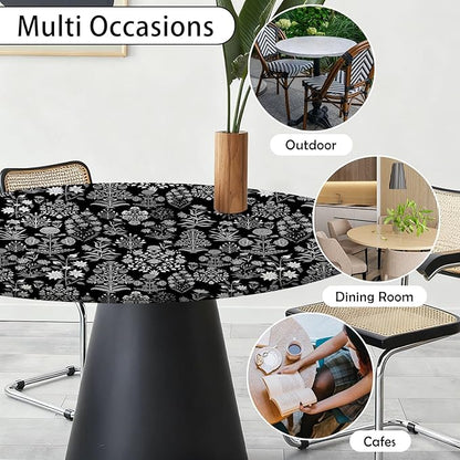 Black Fitted Round Tablecloth - Image 4