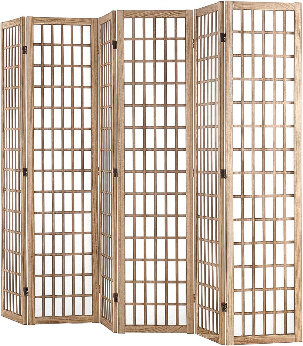 VEVOR Room Divider, 6 Panel Japanese Room Divider, Wood Folding Privacy Scree...