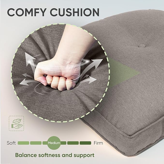 Outdoor Chair Cushions Set of 2, Waterproof Outdoor Seat Cushion 25x22 - Image 6