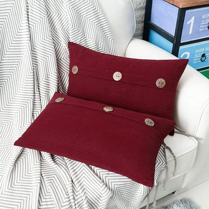 HWY 50 Burgundy Red Chenille Throw Pillow Covers 12x20 Inch - Image 5