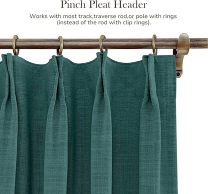 TWOPAGES 84 W x 96 L inch Pinch Pleated Curtain Room Darkening Linen Drapery - Image 4