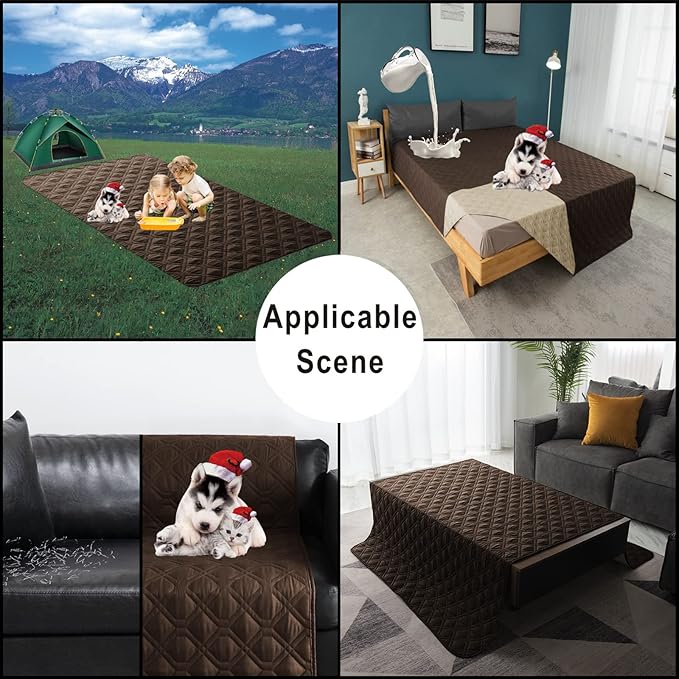 100% Waterproof Dog Bed Cover 30x70 inch Reversible Reusable Camping Mat - Image 6