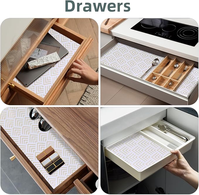 Shelf Liner for Kitchen Cabinets Non Adhesive Drawer Liner Non-Slip Thickened - Image 5