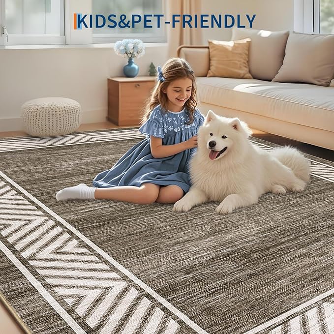 GarveeHome Modern Rugs for Living Room 8x10 Large Bordered Floor Mats - Image 7