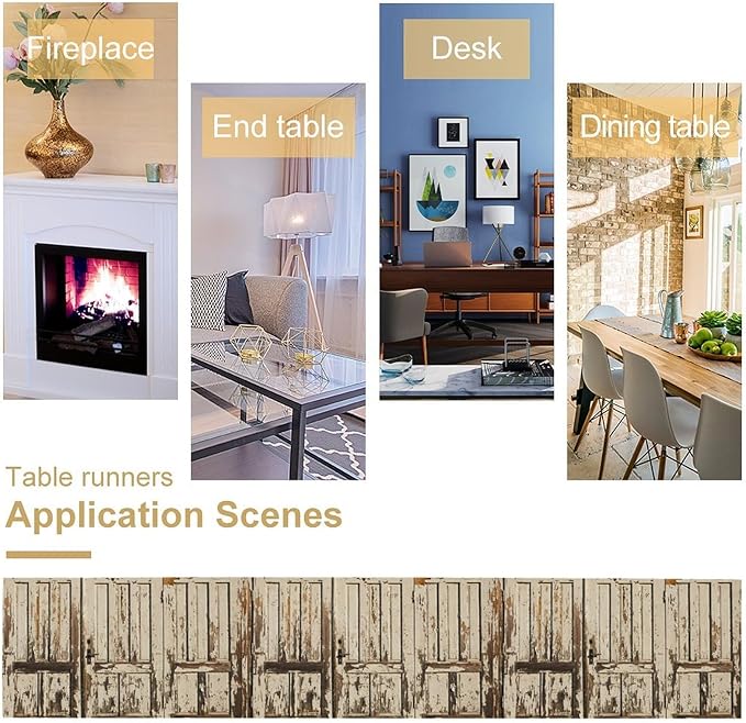 Barn Door Table Runner Rustic Wood Wooden Brown Farmhouse Door Western Country - Image 6