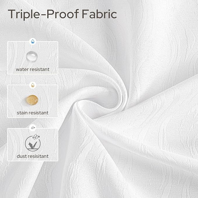 HOMEIDEAS White Semi Sheer Curtains 96 Inches Long, Light Filtering Privacy - Image 3