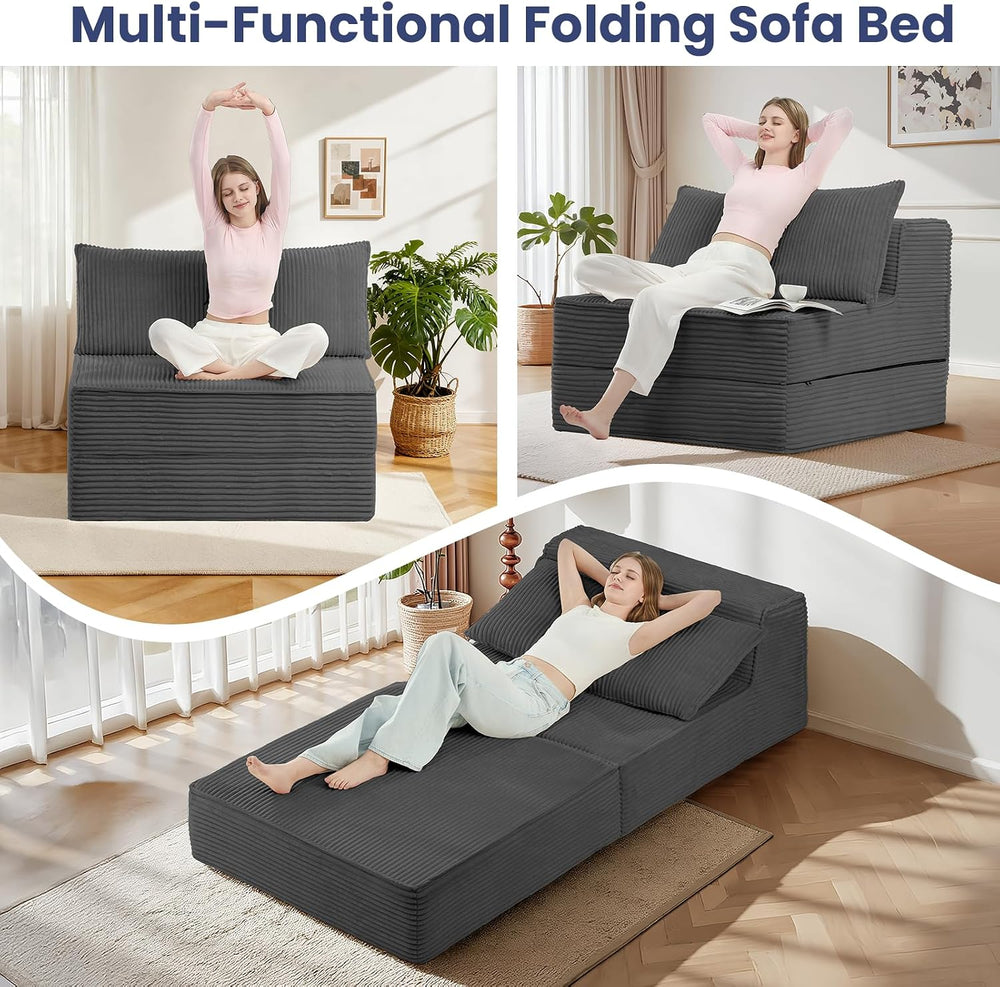 Erament Folding Sofa Bed, 8" Convertible Sleeper Sofa Fold Out Chair Bed...