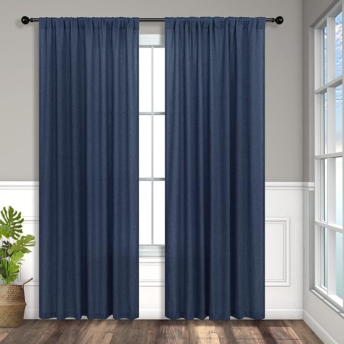 Navy Blue Curtains 63 Inch Length - Image 9