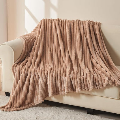 NEWCOSPLAY Super Soft Throw Blanket Taupe Premium Silky Flannel Fleece 3D - Image 3