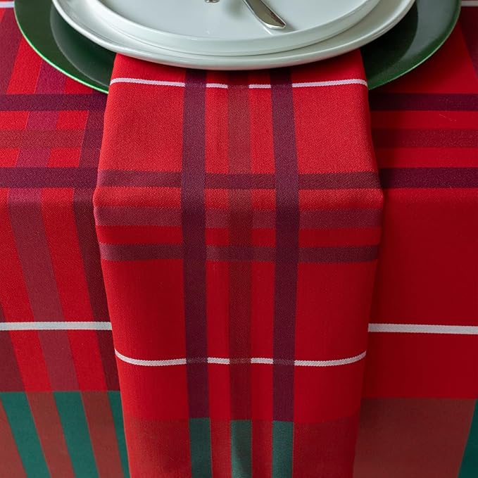 Benson Mills Heavyweight Yarn Dyed Engineered Woven Fabric Plaid Table Cloth - Image 2