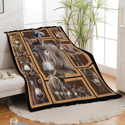 Donkey Blanket Donkey Throw Blanket Flannel Stuff Merch Cozy Decor Fleece Plush - Image 7