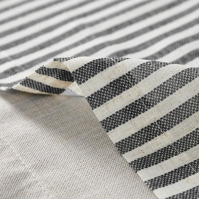 jinchan Linen Striped Valance for Windows 18 Inch Blackout Drapes for Small - Image 9