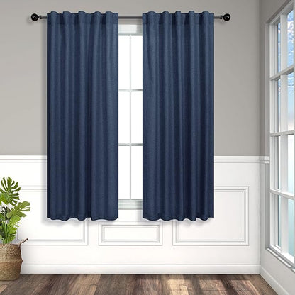 Pitalk Navy Blue Curtains 38 Inch Wide - Image 2