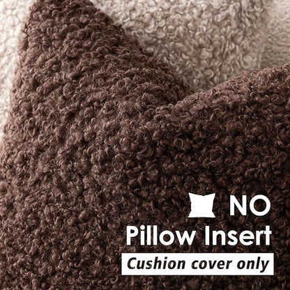 Foindtower Set of 2 Curly Teddy Wool Pillow Covers Decorative Boucle Textured - Image 3