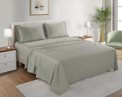 King Bed Sheets Deep Pocket King Sheet Set, 300 Thread Count Long Staple Fully - Image 3