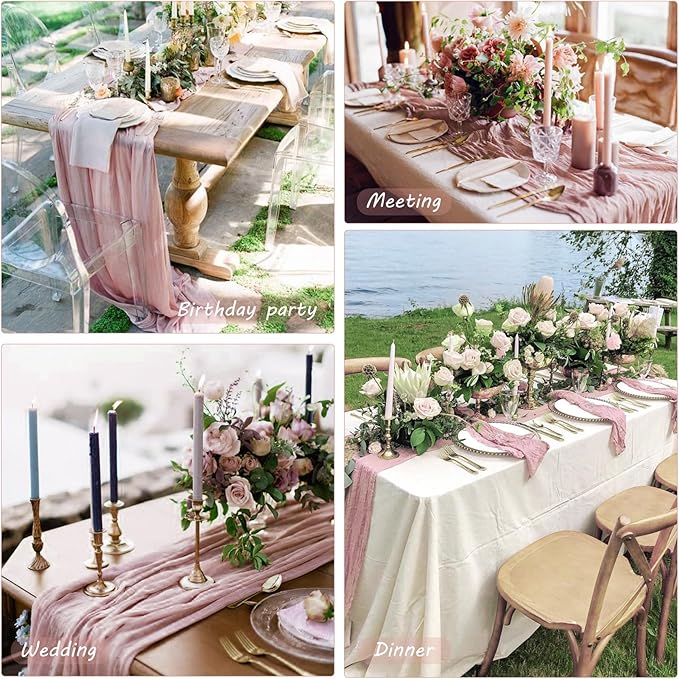 12 Pack 10Ft Cheesecloth Table Runner 35x120 Inch Boho Gauze Rustic Cheese - Image 7