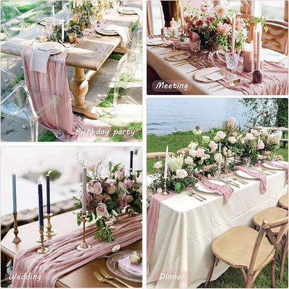 12 Pack 10Ft Cheesecloth Table Runner 35x120 Inch Boho Gauze Rustic Cheese - Image 7