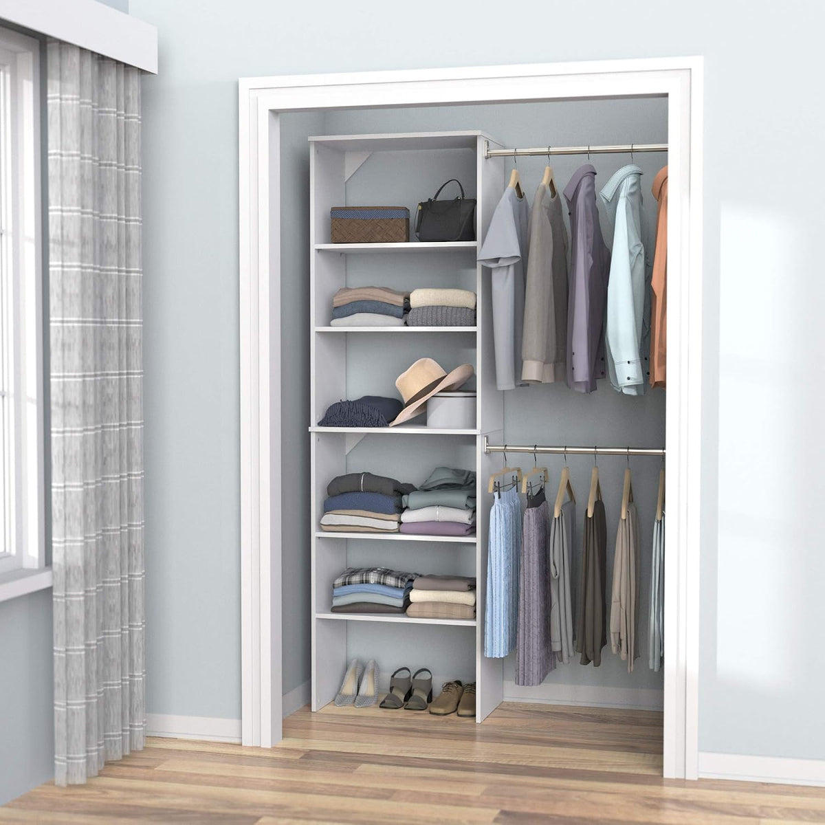 closetmaid suitesymphony wood closet organizer system, 25-inch starter, view 11