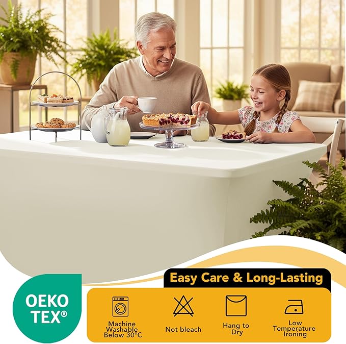6-Pack Premium Cream Spandex Tablecloths - Image 7