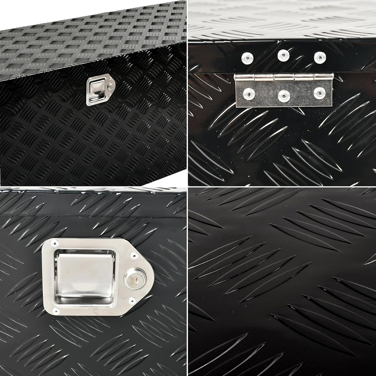 48 inch heavy duty aluminum truck tool box, close-up detail