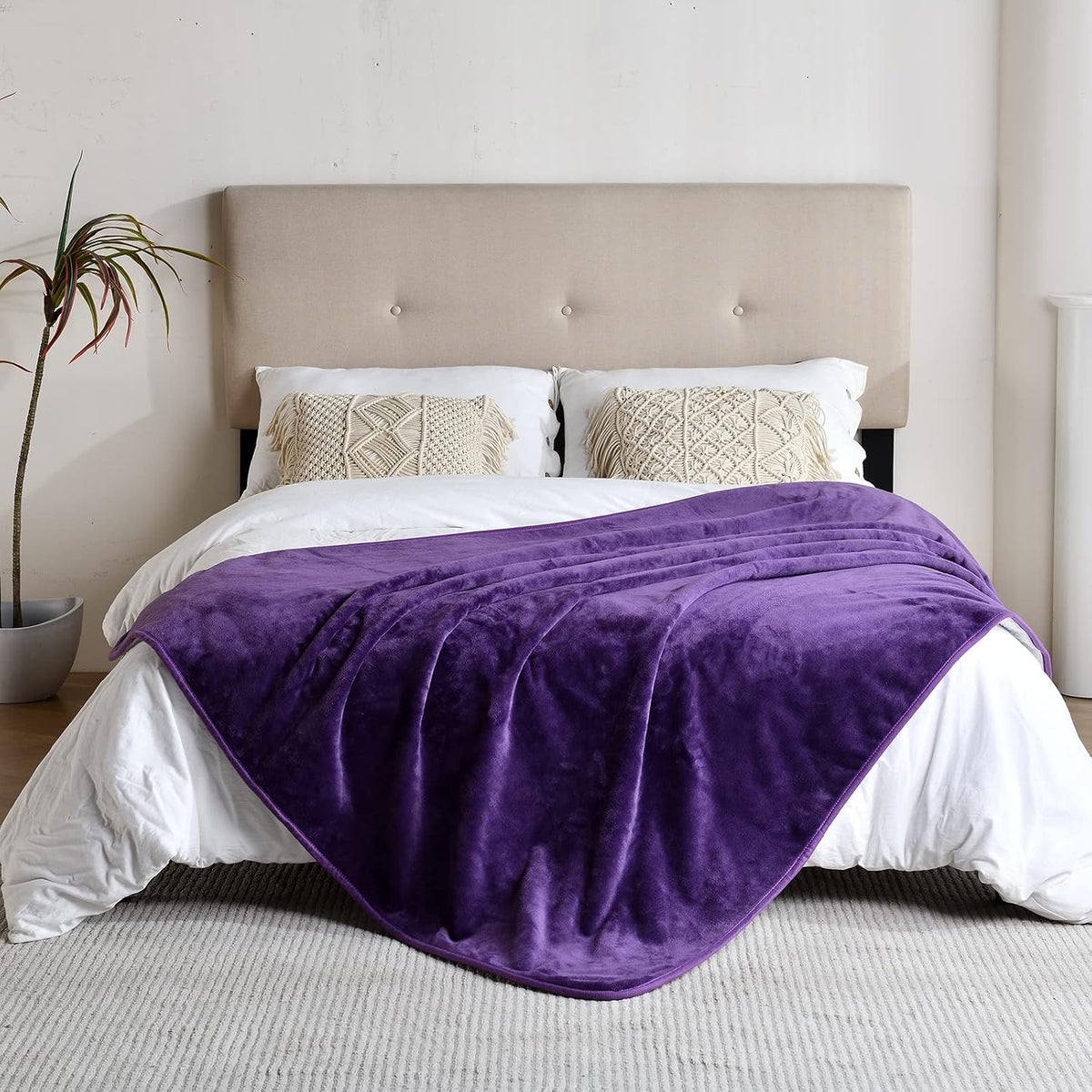 soft waterproof blanket for bed couch sofa, dark, close-up detail