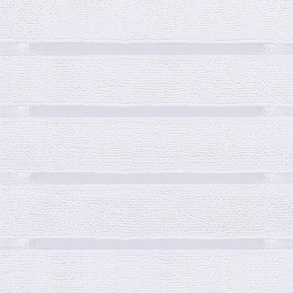 Utopia Towels 8 Piece Luxury Towel Set, 600 GSM, Viscose Stripe, White