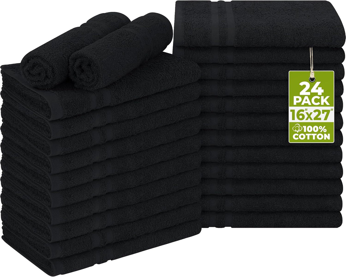 utopia towels bleach proof salon towels, pack of shown in use