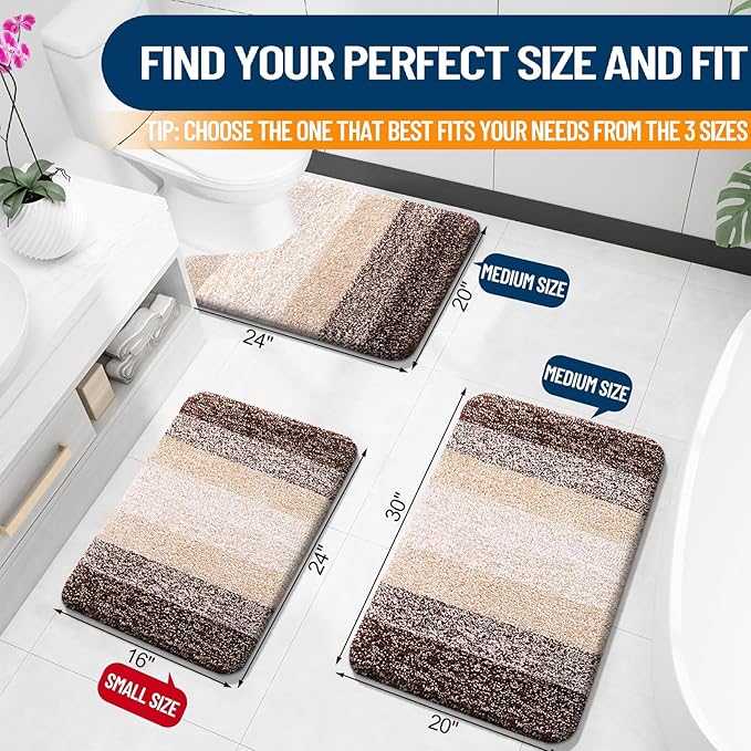 OLANLY Bathroom Rug Mat 30x20, Extra Soft and Absorbent Microfiber Bath Rugs - Image 2