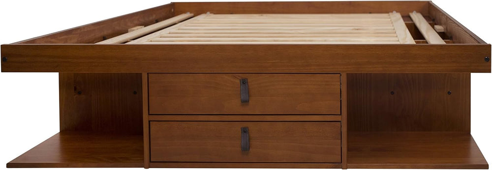 memomad Bali Storage Platform Bed Frame, Queen Size, Caramel Brown