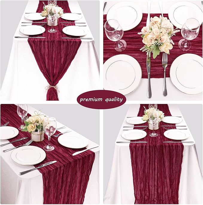 12 Pack Cheesecloth Table Runner 35x72 Inch Boho Gauze Table Runner Rustic - Image 5