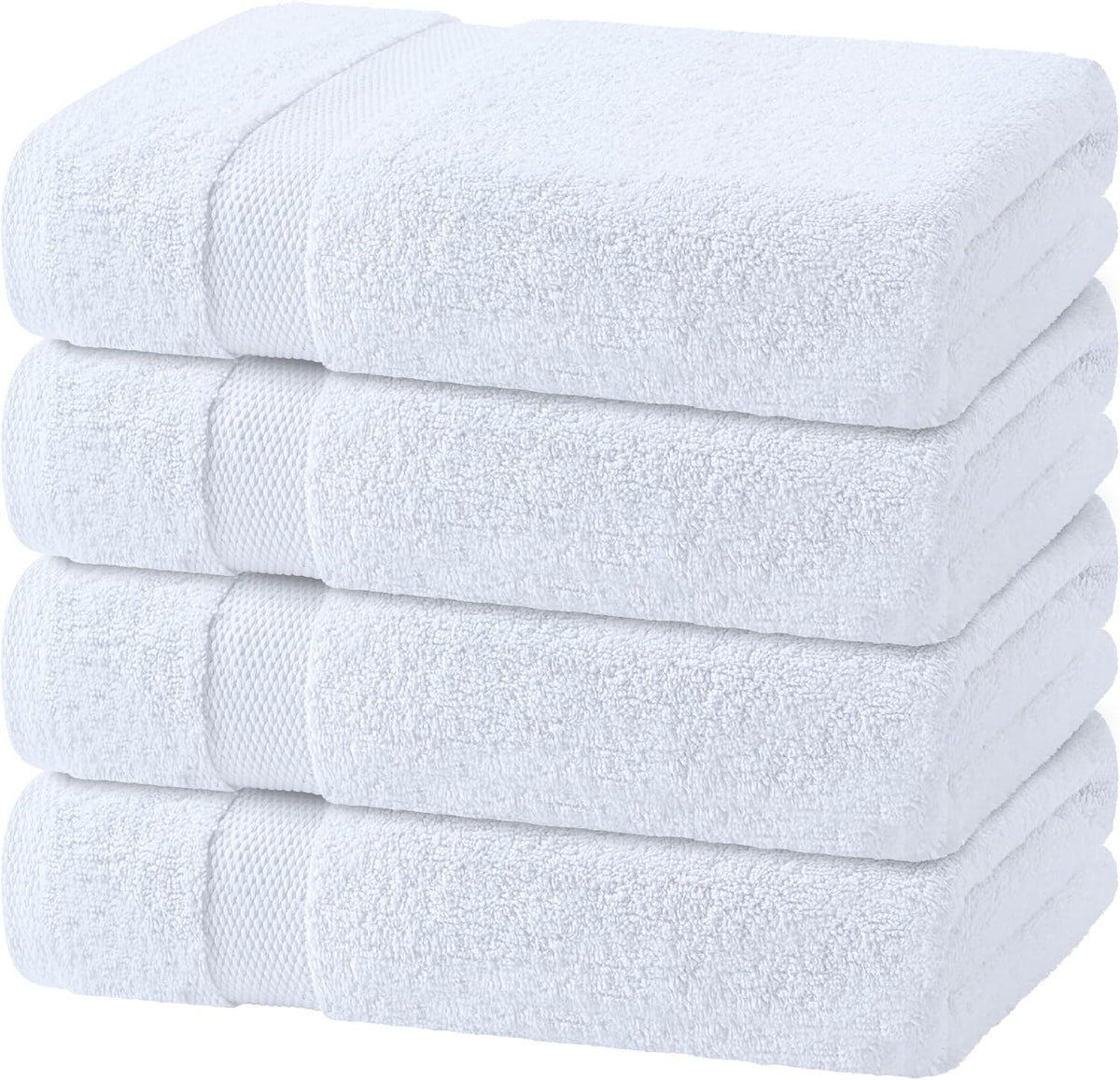 wealuxe white bath towels set of 4-27x54, 100%, main product view