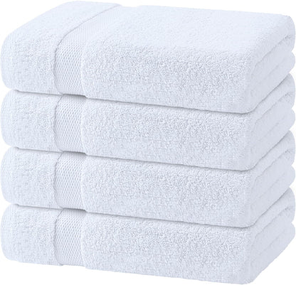 wealuxe white bath towels set of 4-27x54, 100%, main product view