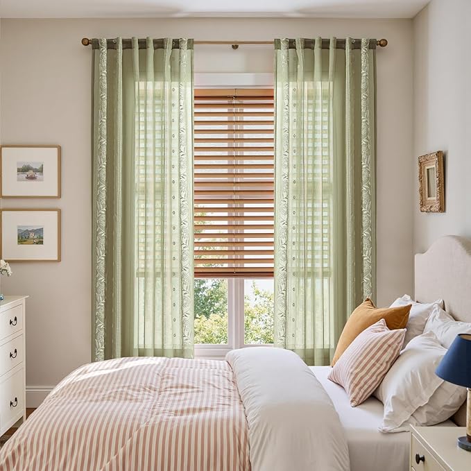 jinchan Winslow Sage Sheer Curtains 84 Inch - Image 9