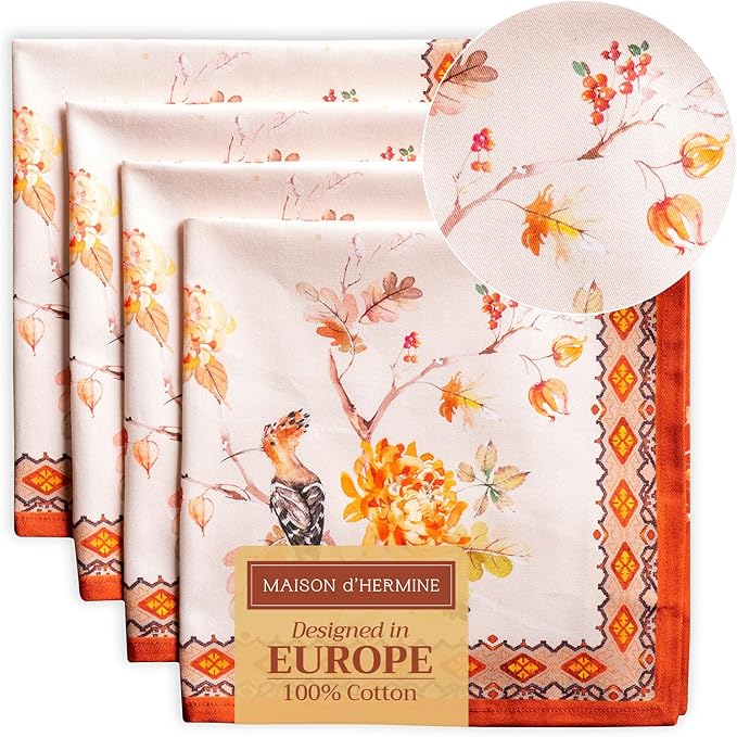 Maison d' Hermine Cloth Napkins Set of 4 100% Cotton by MaisondHermine
