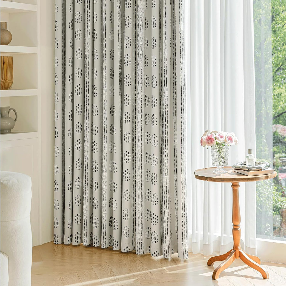 100% blackout black boho curtains, 63 inches, 2, package contents