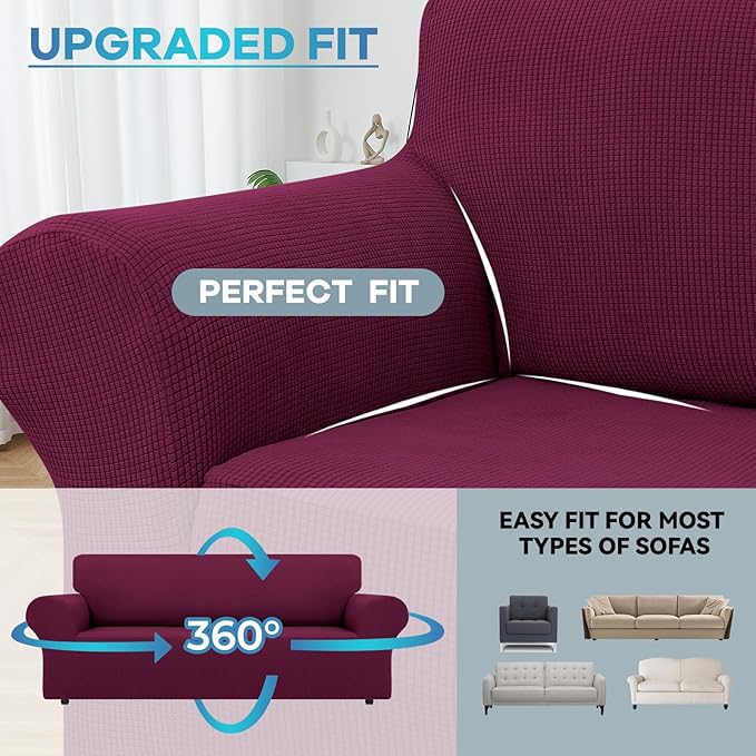 LURKA Stretch Sofa Slipcovers 1 Piece Couch Covers - Image 4