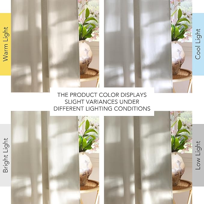 NICETOWN Bone White Linen Curtains - Image 7
