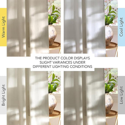 NICETOWN Bone White Linen Curtains - Image 7