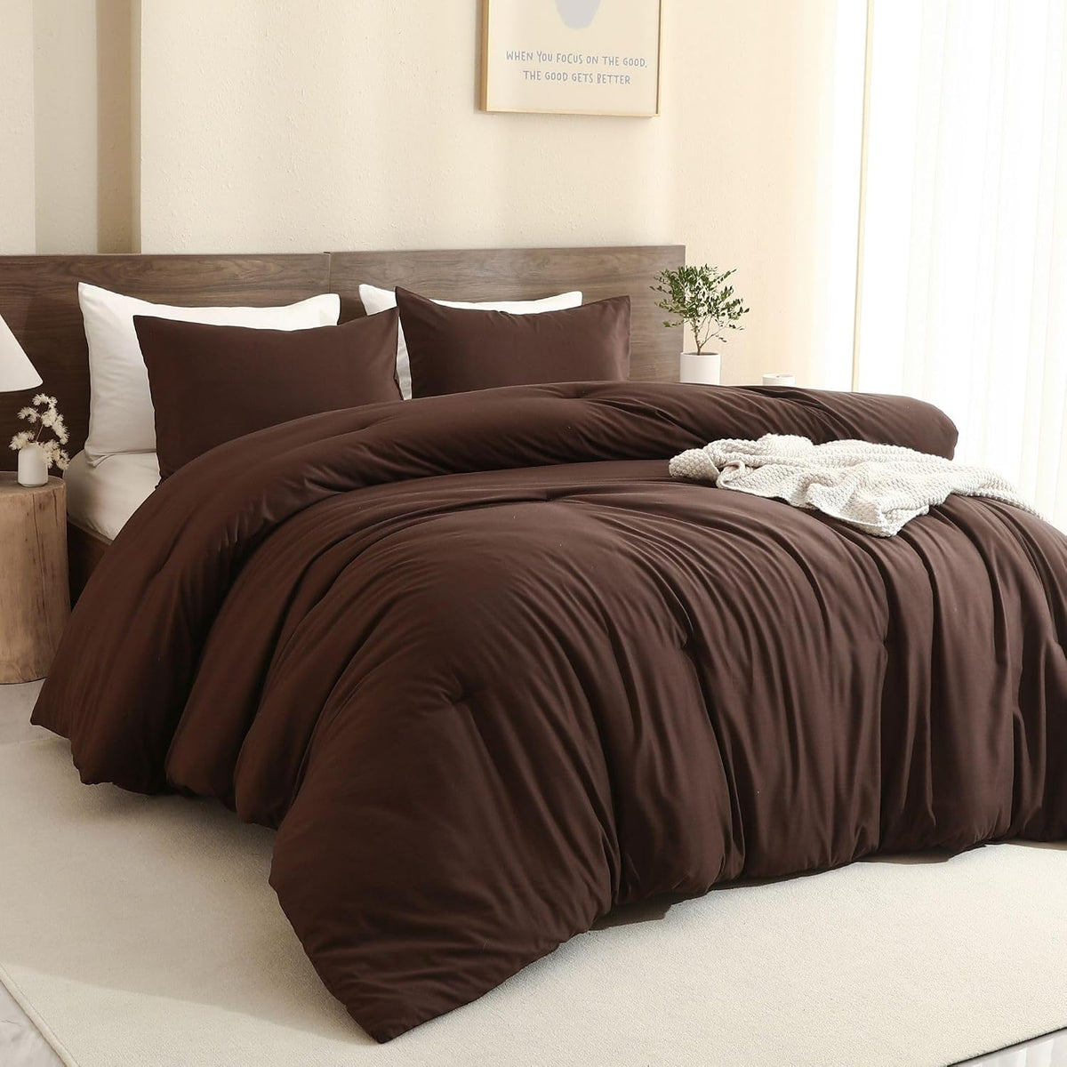 paxrac brown oversized queen comforter set 98x98in, 3, main product view